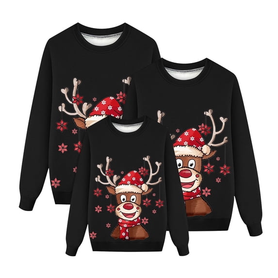 SUYIDA Christmas Sweater for Women Men Kids Cute Family Matching Pullover Jumpers for Holiday Party