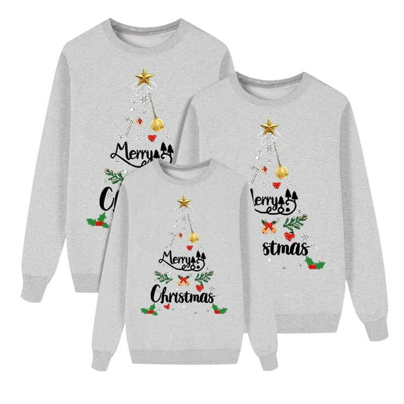 SUYIDA Christmas Sweater for Women Men Kids Cute Family Matching Pullover Jumpers for Holiday Party