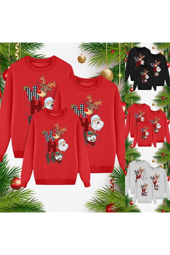 Christmas Sweaters for Women Men Kids Family Matching Christmas Sweater Funny Xmas Holiday Pullover,Kids,Red,100