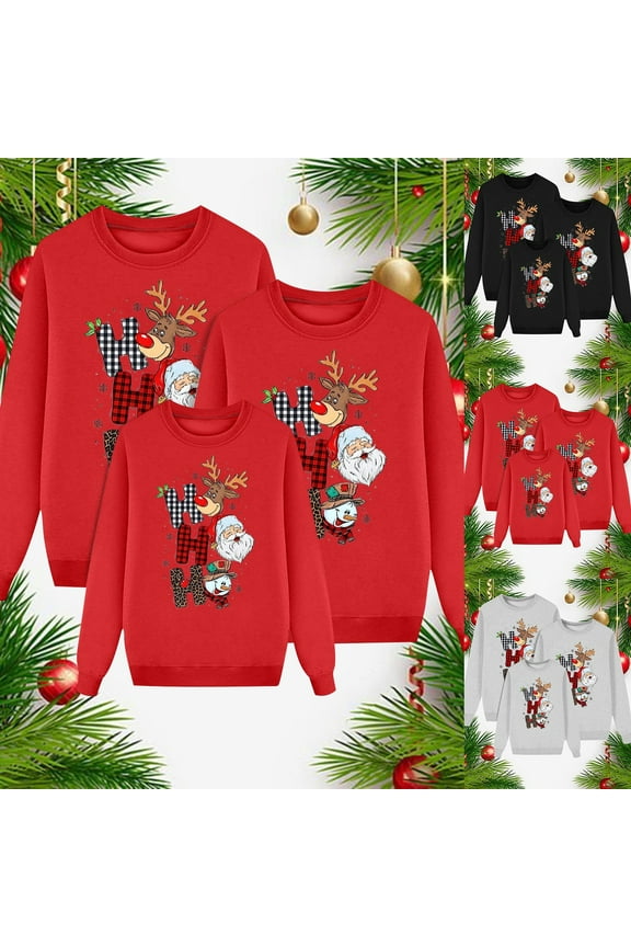 Christmas Sweaters for Women Men Kids Family Matching Christmas Sweater Funny Xmas Holiday Pullover,Kids,Red,110