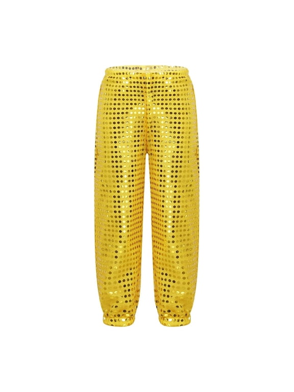 Drawstring Sweatpants Girls - Kids Sequins Loose Jazz Hop Street Dance Pants Harem Trousers Dancewear For Boys Girls