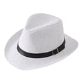 thumbnail image 1 of SUYIDA Elegant British Style Panama Straw Cowboy Hat Wide Brim Summer Sun for Women Men Casual Beach Outdoor Travel, 1 of 3
