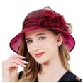 thumbnail image 1 of SUYIDA Elegant Women's Wide Brim Floral Sun Hat for Beach Wedding Bridal Shower and Outdoor Dress Occasions, 1 of 7