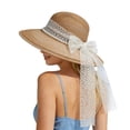 thumbnail image 1 of SUYIDA French Style Elegant Lace Bow Summer Sun Hat for Women Beach Outing Shading Fisherman Hat, 1 of 7