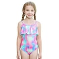thumbnail image 1 of SUYIDA Girls Bathing Suits Size 8-10 1Pc Fishscale Print Swimsuits Summer Beach Ruffles Swimsuit Bikini Bathing Suit Swimwear Hot Pink,9-10 Years, 1 of 5