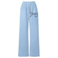 thumbnail image 1 of SUYIDA Girls Bow Drawstring Loose Fit Lightweight Athletic Casual Pants Straight Leg Trousers For Play And Everyday Wear, 1 of 4