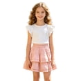thumbnail image 1 of SUYIDA Girls Layered Ruffle Shorts Casual Summer Wear Lightweight Comfort Easy Move Back to School Spring Outfit Shorts, 1 of 5