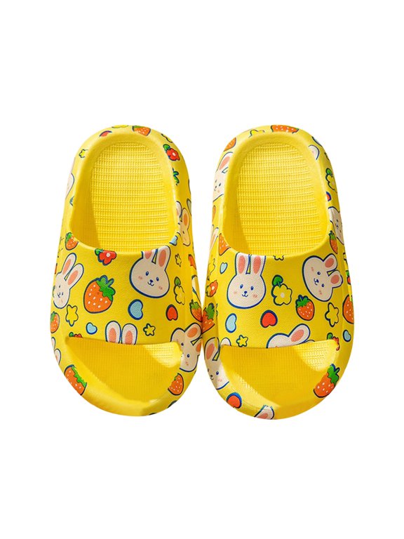 Girls Soft Eva Slippers With Cute Strawberry Bunny Print Lightweight Breathable Indoor Outdoor Casual Comfortable Kids Shoes For Toddler Little