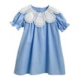 thumbnail image 1 of SUYIDA Girls Summer Flutter Sleeve Dress, Casual Party Outfit A Line Knee Length, Twirl Playful Daily Wear for Kids, 1 of 6