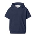 thumbnail image 1 of SUYIDA Kids Short Sleeve Hoodies Casual Lightweight Sweatshirt with Pocket Back to School for Boys Girls Everyday Play Comfortable Hoodie, 1 of 6