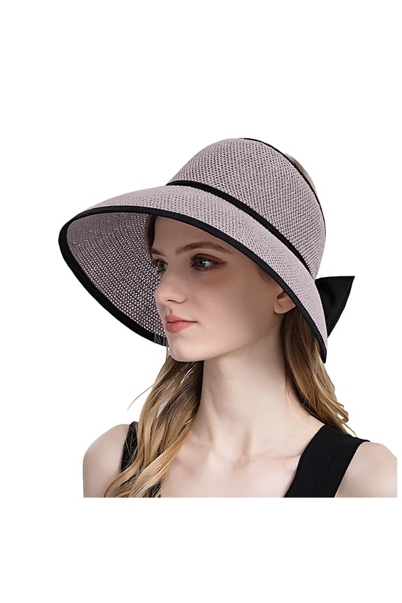 Korean Style Women's Sun Hat Wide Brim UPF Travel Beach Sunshade Visor for Outdoor Activities