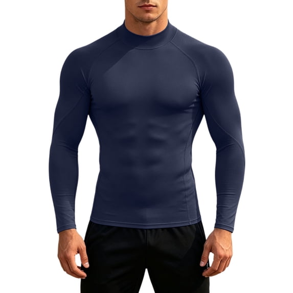 SUYIDA Men's Ice Silk Mesh Zip Top, Long Sleeve Breathable Athletic Tee, Quick Dry Comfortable Fit Shirt