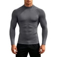 thumbnail image 1 of SUYIDA Men's Ice Silk Mesh Zip Top, Long Sleeve Breathable Athletic Tee, Quick Dry Comfortable Fit Shirt, 1 of 6