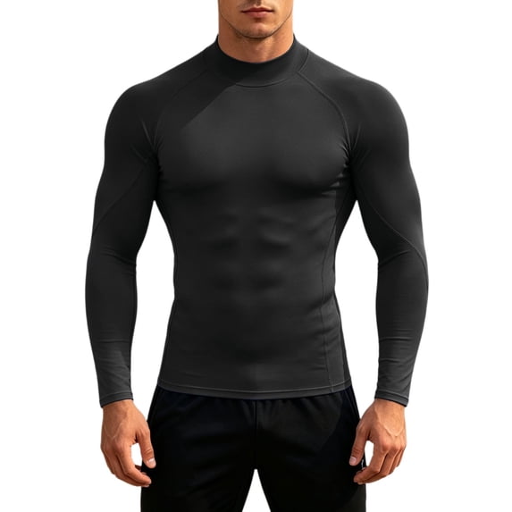 SUYIDA Men's Ice Silk Mesh Zip Top, Long Sleeve Breathable Athletic Tee, Quick Dry Comfortable Fit Shirt