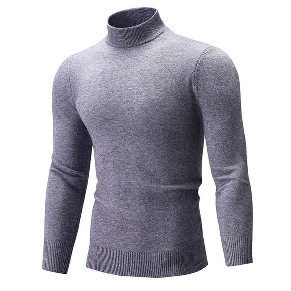 SUYIDA Men's Knit Pullover Sweater,Arrival Sweater: Half High Neck Casual Solid Color Knit Layer