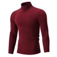 thumbnail image 1 of SUYIDA Men's Knit Pullover Sweater,Arrival Sweater: Half High Neck Casual Solid Color Knit Layer, 1 of 6