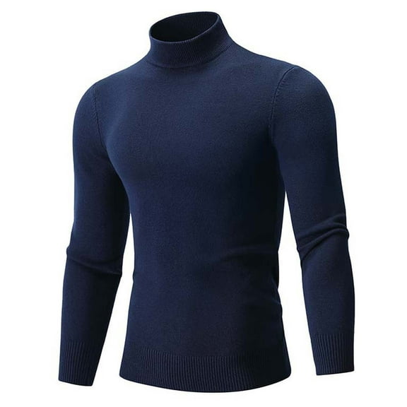SUYIDA Men's Knit Pullover Sweater,Arrival Sweater: Half High Neck Casual Solid Color Knit Layer