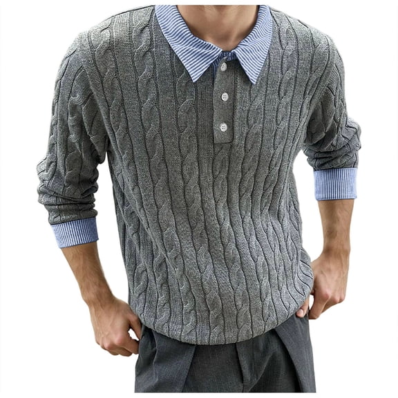 SUYIDA Men's Knit Pullover Sweater,Knit Sweater Coat Long Sleeve Crewneck Thermal Warm Lined Pullover Shirt Jacket With Hood For Winter Fall Outdoor