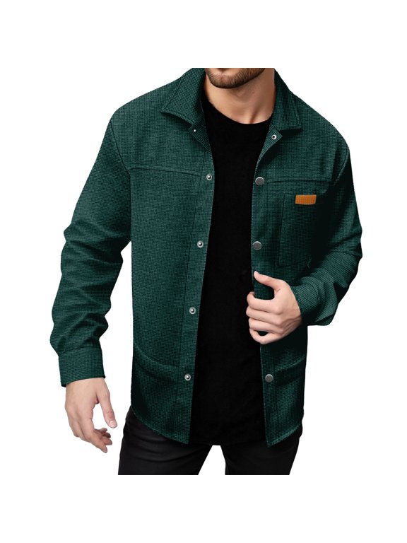 Men's Knitted Cardigan Jacket, Patchwork Collared Open Front Coat, Lightweight Casual Outerwear for Everyday Relaxed Style