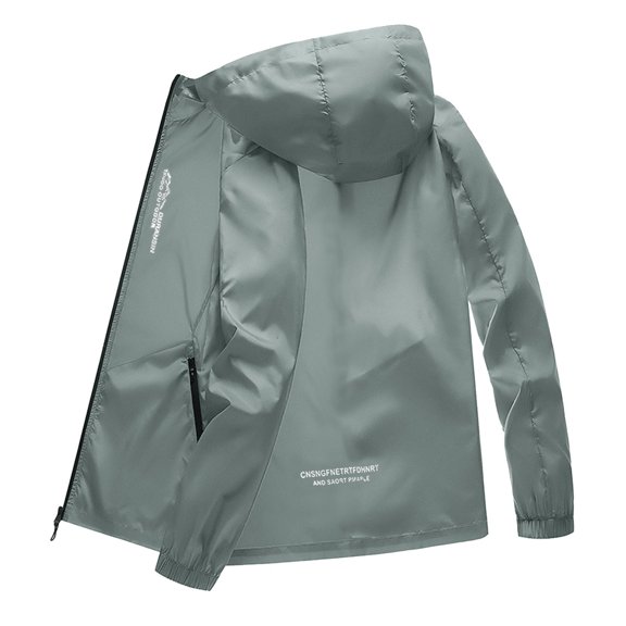 SUYIDA Men's Lightweight Outdoor Windbreaker Jacket Breathable Casual Sports Coat With Zipper Pockets Sun Protection Travel Cycling Wear