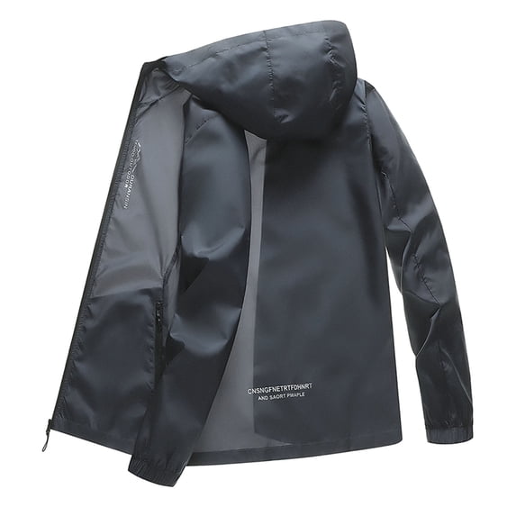 SUYIDA Men's Lightweight Outdoor Windbreaker Jacket Breathable Casual Sports Coat With Zipper Pockets Sun Protection Travel Cycling Wear