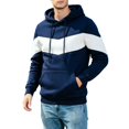thumbnail image 1 of SUYIDA Men's Pullover Hoodie Sweatshirt Zip Up Hooded Jacket Contrast Design Long Sleeve Casual Athletic Streetwear Top Warm Comfortable Outerwear for Everyday Wear Travel and Leisure, 1 of 4