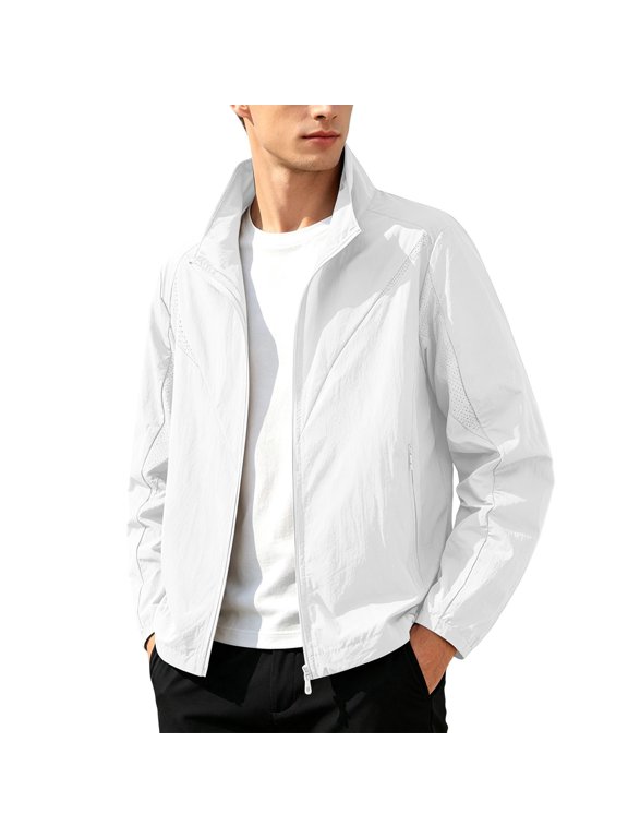 Men's Stand Collar Sun Jacket Lightweight Hooded Pullover Breathable Outdoor Coat For Spring Summer Fishing Travel Daily Wear