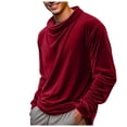 thumbnail image 1 of SUYIDA Men's Turtleneck Thermal Top, Long Sleeve Velvet Crewneck Tee, Breathable Warm Comfortable Fashion Shirt, 1 of 6
