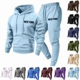 thumbnail image 1 of SUYIDA Men's Winter Tracksuit Set, Athletic Sweatshirt and Jogger Pants, Cozy Activewear Outfit for Fall Winter Workout, Running and Casual Everyday Wear, 1 of 4