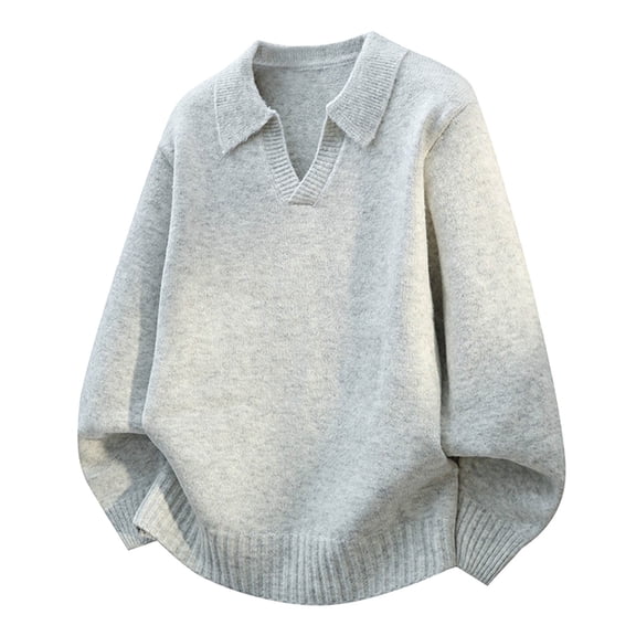 SUYIDA Mens Casual Knitted Pullover Sweater,Shawl Collar Sweater Coat Soft Knit Pullover Long Sleeve Casual Warm Comfortable Loose Fit Outwear For Fall Winter Season Fashion Top