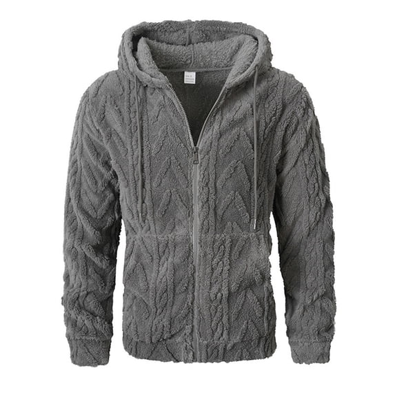 SUYIDA Mens Crew Neck Sweater Pullover,Sweater Coat Hooded Lined Long Sleeve Cardigan Jacket Soft Warm Winter Outwear Casual Streetwear Pullover Top