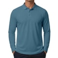 thumbnail image 1 of SUYIDA Mens Long Sleeve Polo Shirts Classic Casual Blend Knitwear Top for Work Weekend Outdoor Fall Activities Big And Tall Long Sleeve Polo Shirts, 1 of 4