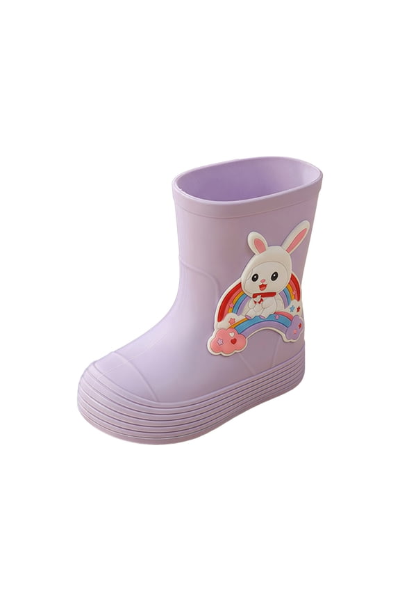 Mid Calf Rain Boots for Girls Kids High Transparent Waterproof Non Boots for Toddlers to Juniors Rain Boots