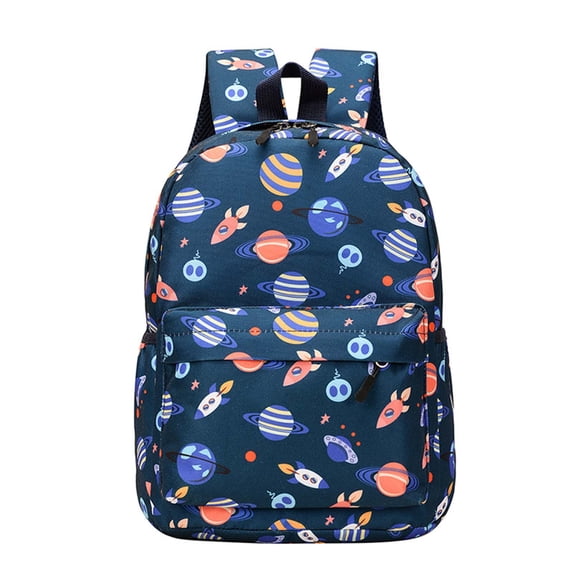 SUYIDA Nylon Dinosaur Print Backpack with Zipper Double Shoulder Straps Lightweight Durable Backpack