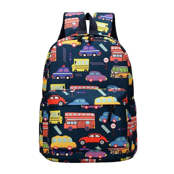 SUYIDA Nylon Dinosaur Print Backpack with Zipper Double Shoulder Straps Lightweight Durable Backpack