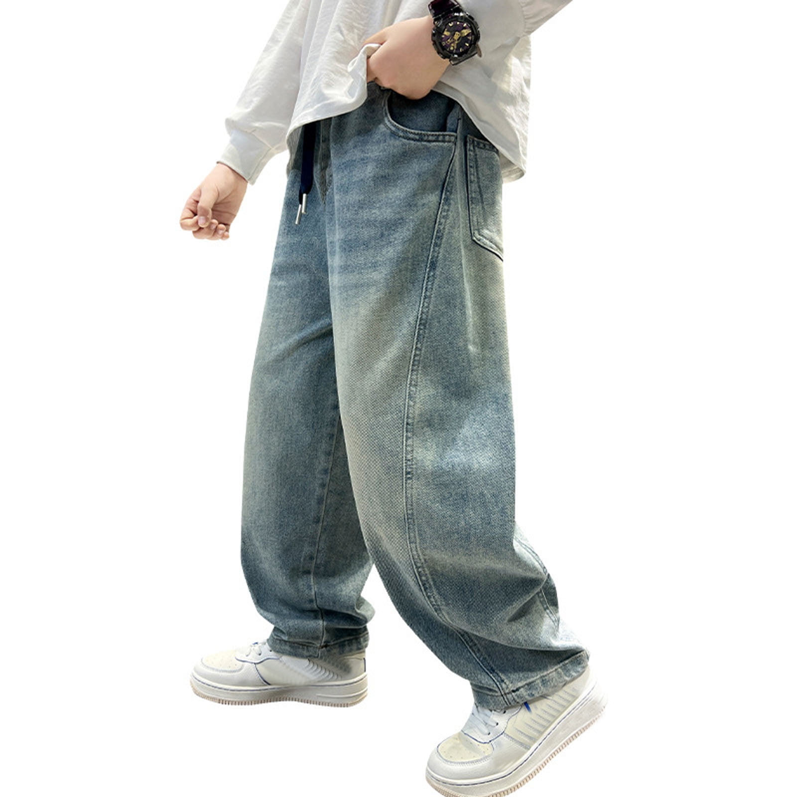 SUYIDA Relaxed Denim Jeans Boys 2025 Baggy Jeans Straight Leg