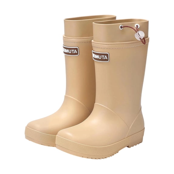 SUYIDA Rubber Rain Boots for Kids Boys Girls Outdoor Play Lightweight Traction Sole Back to School Camping Adventure Footwear Rain Boots