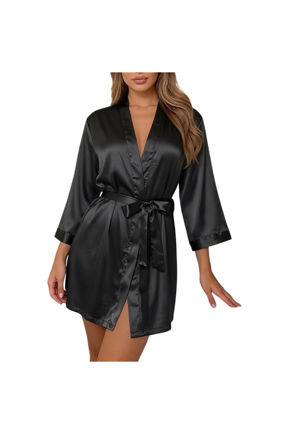 Satin Kimono Robe For Wedding Bridal Party And Occasions Elegant Bride Bridesmaid Bathrobe
