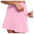 thumbnail image 1 of SUYIDA Skirts for Women Trendy Slim Waist Trendy Summer Solid Color Yoga Sport Comfortable Skirts with Pocket for Running Pink,L, 1 of 5