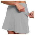 thumbnail image 1 of SUYIDA Skorts for Woman Solid Color Slim Waist Outdoor Sports Soft Skirts with Pockets Grey,S, 1 of 5