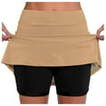 thumbnail image 1 of SUYIDA Skorts for Woman Solid Color Slim Waist Lightweight Yoga Skirt Skirt for Women Casual Summer Skirts Khaki,XL, 1 of 5
