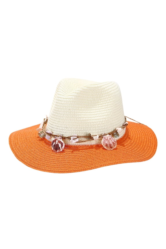 Stylish Panama Sun Hat for Summer Fashion Seaside Holidays and Leisure Outings with Modern Color Block Design