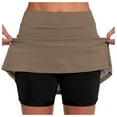 thumbnail image 1 of SUYIDA Women Skirts Short Solid Color High Waisted Slim Stretchy Tennis Skirt Shorts Skirt with Pocket Coffee,XXXXXL, 1 of 5