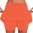 thumbnail image 1 of SUYIDA Women's Skirts High Waist Solid Color Trendy Summer Yoga Skirt Comfortable Perfect for Running Training Orange,M, 1 of 5