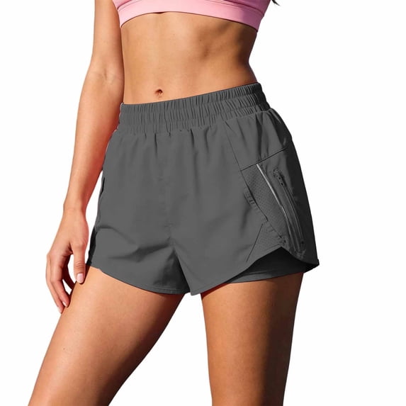 SUYIDA Women's Tennis Shorts Sports and Casual Wear Soft Stretch Multiple Pockets Comfort Fit Lightweight Breathable Elastic Waistband Zippered Closure