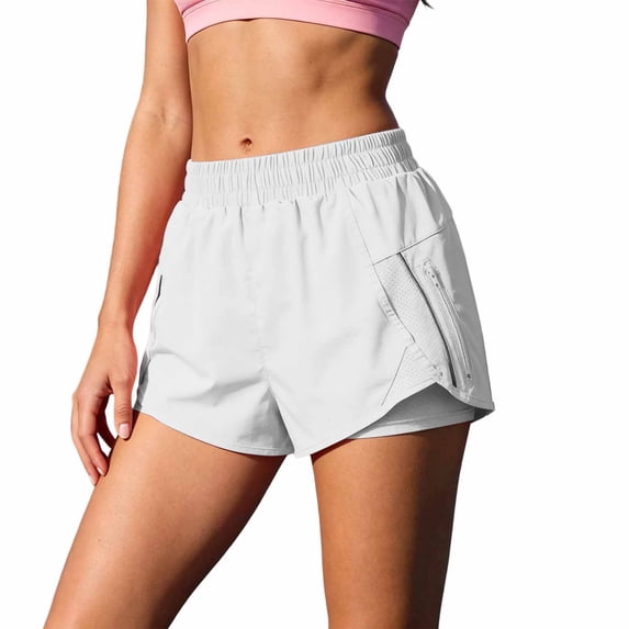SUYIDA Women's Tennis Shorts Sports and Casual Wear Soft Stretch Multiple Pockets Comfort Fit Lightweight Breathable Elastic Waistband Zippered Closure