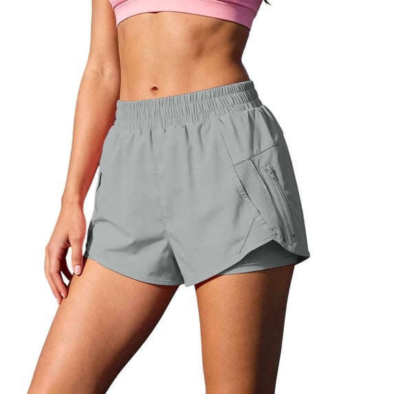 SUYIDA Women's Tennis Shorts Sports and Casual Wear Soft Stretch Multiple Pockets Comfort Fit Lightweight Breathable Elastic Waistband Zippered Closure