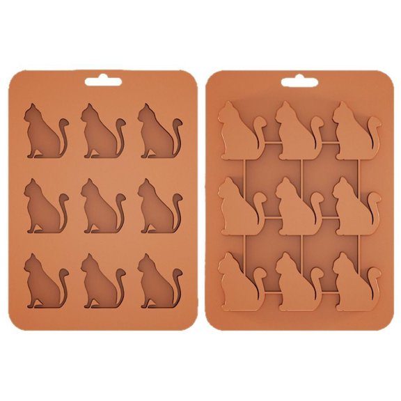 SUYOLL 1Pack Cat Shaped Silicone Ice Tray Cute Animal Unique Design Ice Cube Mold For Drinks And Drinks Party Use