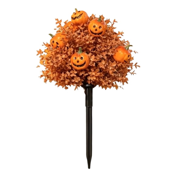 SUYOLL Autumn Pumpkin Topiary Tree With Stakes Fall Floral Stake For Yard Garden Halloween And Thanksgiving Outdoor Decoration