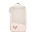 thumbnail image 1 of SUYOLL Beige Cartoon Bear Quilted Mesh Storage Pouch Organizer Cube Portable For Travel Toiletries Organization Saving Space, 1 of 6